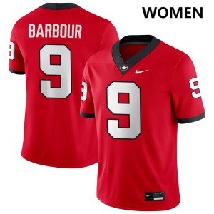 Ethan Barbour UGA Bulldogs High School College Football #9 Womens Jerseys - Red