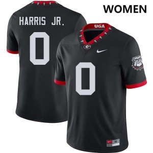 Gabe Harris Jr. Dawgs College Football #0 Women's Limited Jerseys - 100th Anniversary Black