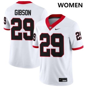 Isaiah Gibson Dawgs College Football #29 Women's Game Jerseys - White
