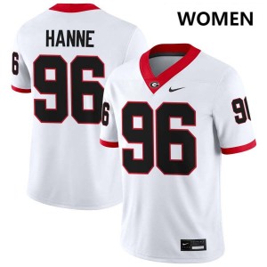 JJ Hanne UGA Bulldogs Replica #96 Women College Football Jerseys - White