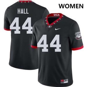 Jordan Hall Dawgs College Football #44 Embroidery Womens Jersey - 100th Anniversary Black