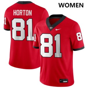 Josh Horton Dawgs University Women #81 College Football Jersey - Red