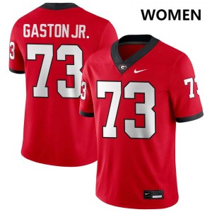 Juan Gaston UGA Bulldogs Womens College Football University #73 Jersey - Red