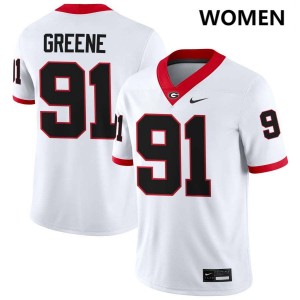 Justin Greene Georgia Bulldogs College Football Women #91 2025 Jerseys - White