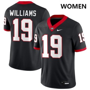Justin Williams Georgia Bulldogs University #19 Womens College Football Jerseys - Black