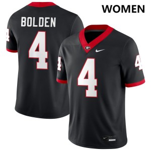 KJ Bolden Go Dawgs #4 Alumni Womens College Football Jerseys - Black