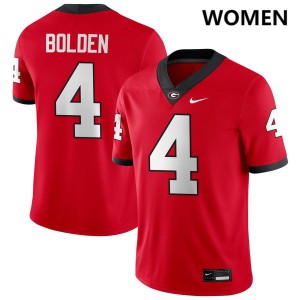KJ Bolden Georgia Bulldogs College Football #4 High School Women Jerseys - Red