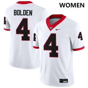 KJ Bolden Georgia Bulldogs College Football Limited #4 Womens Jerseys - White