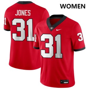 Kyron Jones Georgia Bulldogs College Football Womens #31 Game Jersey - Red