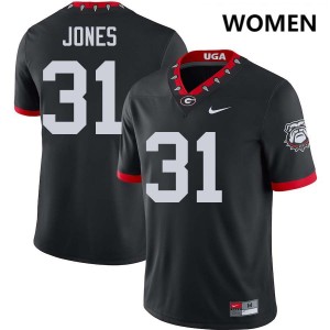 Kyron Jones UGA Bulldogs #31 Limited College Football Women Jersey - 100th Anniversary Black