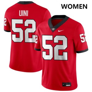 Michael Uini University of Georgia Replica #52 College Football Women's Jerseys - Red
