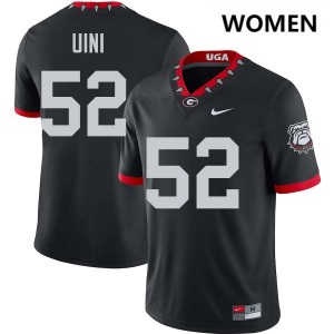 Michael Uini Georgia Bulldogs High School College Football #52 Womens Jerseys - 100th Anniversary Black