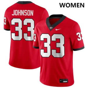 Quintavius Johnson UGA #33 Alumni Women's College Football Jersey - Red