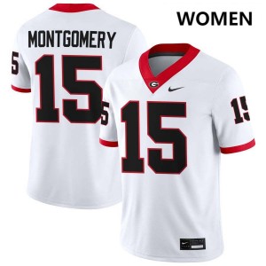 Ryan Montgomery University of Georgia #15 College Football Women NCAA Jerseys - White