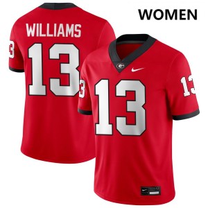 Tyler J. Williams University of Georgia College Football Womens Embroidery #13 Jerseys - Red