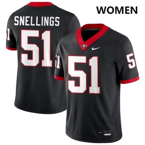 Will Snellings Dawgs Women's #51 Official College Football Jersey - Black