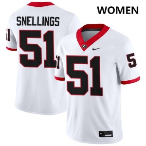 Will Snellings Dawgs Women College Football #51 2025-26 Jersey - White