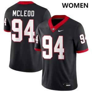 Xzavier McLeod UGA Bulldogs College Football Womens #94 Player Jerseys - Black