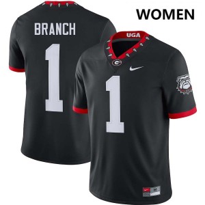 Zachariah Branch University of Georgia College Football #1 2025-26 Womens Jersey - 100th Anniversary Black