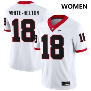 Sacovie White-Helton Georgia #18 Womens 2025 College Football Jerseys - White
