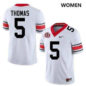 Noah Thomas University of Georgia #5 Replica College Football Womens Jersey - 40th Anniversary White