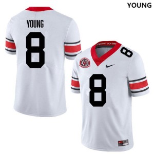 Colbie Young Go Dawgs College Football Youth NCAA #8 Jerseys - 40th Anniversary White