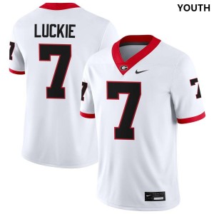 Lawson Luckie University of Georgia #7 College Football Youth University Jerseys - White