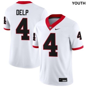 Oscar Delp UGA Bulldogs Youth College Football Official #4 Jersey - White
