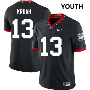 AJ Kruah UGA Bulldogs #13 College Football Alumni Youth Jersey - 100th Anniversary Black