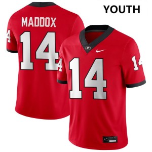 Adrian Maddox Dawgs College Football Youth #14 Game Jersey - Red