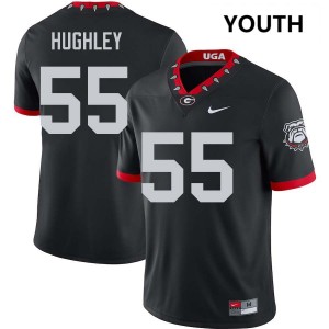 Bo Hughley UGA Bulldogs Official #55 College Football Youth Jerseys - 100th Anniversary Black