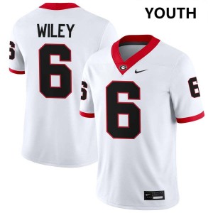 CJ Wiley Georgia Bulldogs College Football #6 Replica Youth Jerseys - White