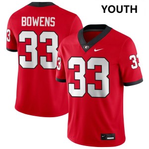 Chauncey Bowens University of Georgia Player #33 Youth College Football Jerseys - Red