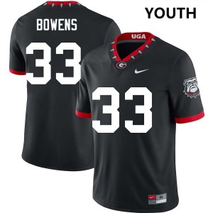 Chauncey Bowens Go Dawgs #33 College Football Youth Stitched Jersey - 100th Anniversary Black