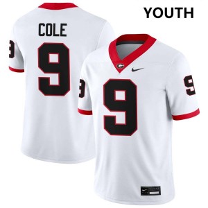 Chris Cole University of Georgia Youth Replica College Football #9 Jerseys - White