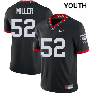 Christen Miller Go Dawgs College Football Player #52 Youth Jersey - 100th Anniversary Black