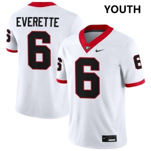 Daylen Everette UGA Bulldogs College Football Youth Stitched #6 Jerseys - White
