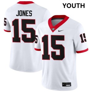 Demello Jones Georgia Bulldogs College Football #15 Youth Player Jersey - White