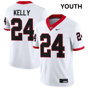 Dominick Kelly UGA Bulldogs Youth Game College Football #24 Jersey - White
