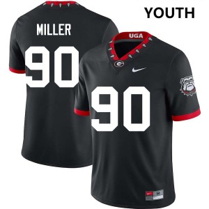 Drew Miller Go Dawgs College Football Youth #90 University Jersey - 100th Anniversary Black