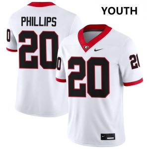 Dwight Phillips Jr. Go Dawgs Youth NCAA #20 College Football Jersey - White