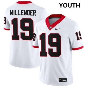 Hezekiah Millender UGA College Football Game #19 Youth Jersey - White