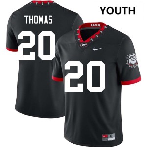 JaCorey Thomas Go Dawgs 2025-26 College Football #20 Youth Jersey - 100th Anniversary Black