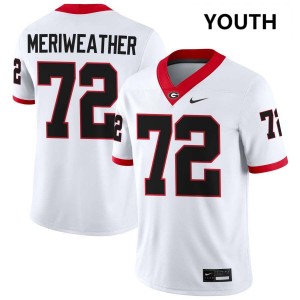 Jamal Meriweather Georgia Bulldogs #72 College Football 2025-26 Youth Jerseys - White