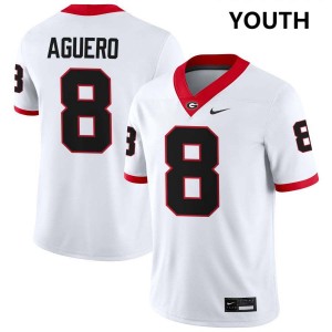 Joenel Aguero UGA NCAA Youth #8 College Football Jerseys - White