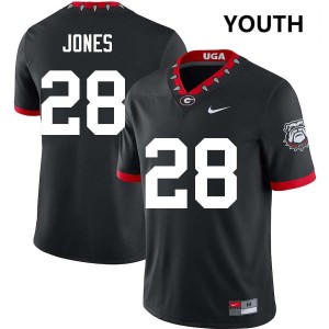 Kris Jones Georgia College Football 2025-26 #28 Youth Jersey - 100th Anniversary Black