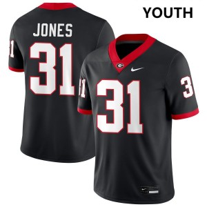 Kyron Jones UGA Bulldogs Embroidery College Football #31 Youth Jerseys - Black
