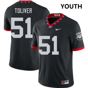 Malachi Toliver UGA Youth Game College Football #51 Jerseys - 100th Anniversary Black