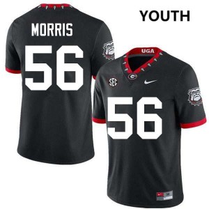 Micah Morris UGA University College Football Youth #56 Jerseys - 100th Anniversary Black
