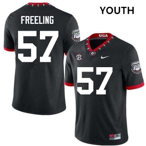 Monroe Freeling Go Dawgs #57 Embroidery College Football Youth Jerseys - 100th Anniversary Black